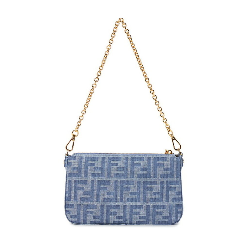 FENDI Baguette Denim Shoulder Bag Blue - Picture 3 of 9
